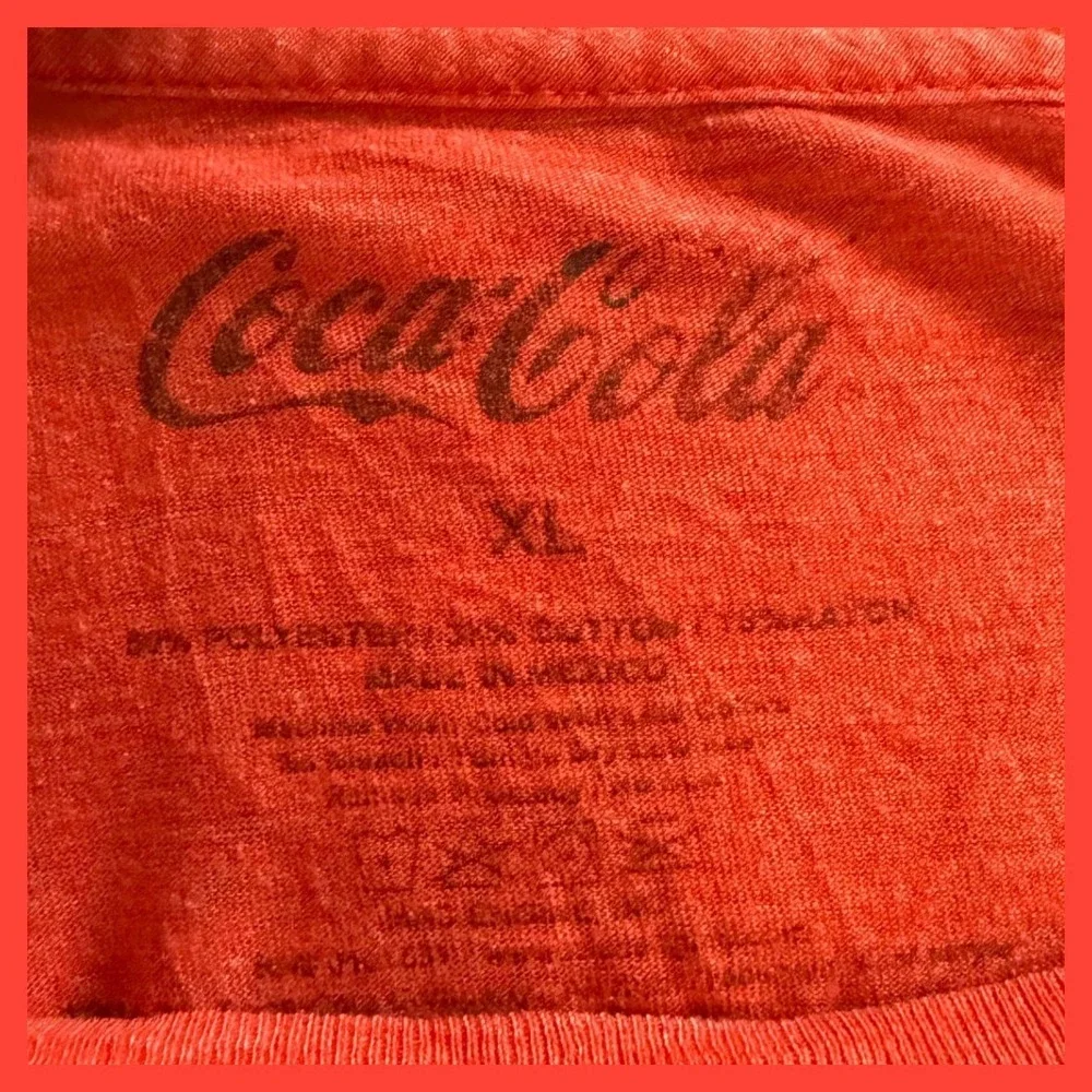 Coca-Cola Mens XL Graphic T-Shirt Heather Red 76 Division Atle Distressed Logo